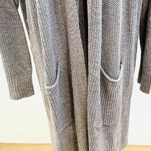 NWT SONOMA Women Long Sleeve Open Front Knit Gray Long Cardigan Sweater Size 3X - Picture 5 of 12
